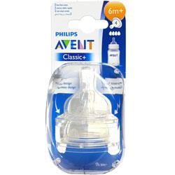 سر شیشه کلاسیک پلاس 4 سوراخه با جریان تند فیلیپس اونت Avent Philips 4 Hole Fast Flow Classic Plus Teats